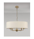 Banyan 5 Light Multi Arm Pendant With 60cm x 15cm Faux Silk Fabric Shade Champagne Gold/Ivory Pearl-11