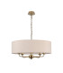 Banyan 5 Light Multi Arm Pendant With 60cm x 15cm Dual Faux Silk Fabric Shade Champagne Gold/Nude Beige-4