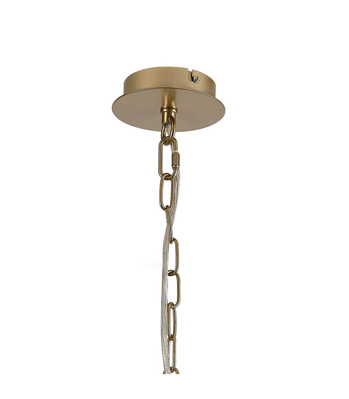 Banyan 5 Light Multi Arm Pendant With 60cm x 15cm Organza Shade Champagne Gold/Soft Bronze-5
