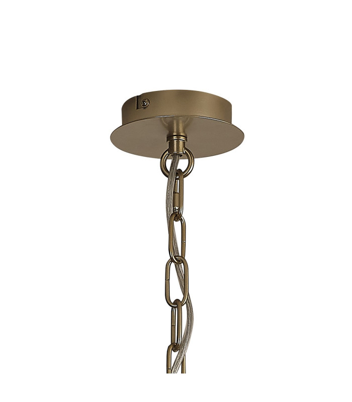 Banyan 5 Light Multi Arm Pendant With 60cm x 15cm Organza Shade Champagne Gold/Black-5