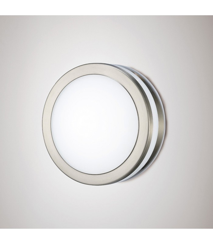 Round LED Flush Ceiling Light, Wall Lamp 2.4W 4000K IP44 Exterior Plain Design Stainless Steel, Opal - 2