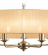 Banyan 5 Light Multi Arm Pendant With 60cm x 15cm Organza Shade Champagne Gold/Soft Bronze-6