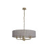 Banyan 5 Light Multi Arm Pendant With 60cm x 15cm Organza Shade Champagne Gold/Grey-4