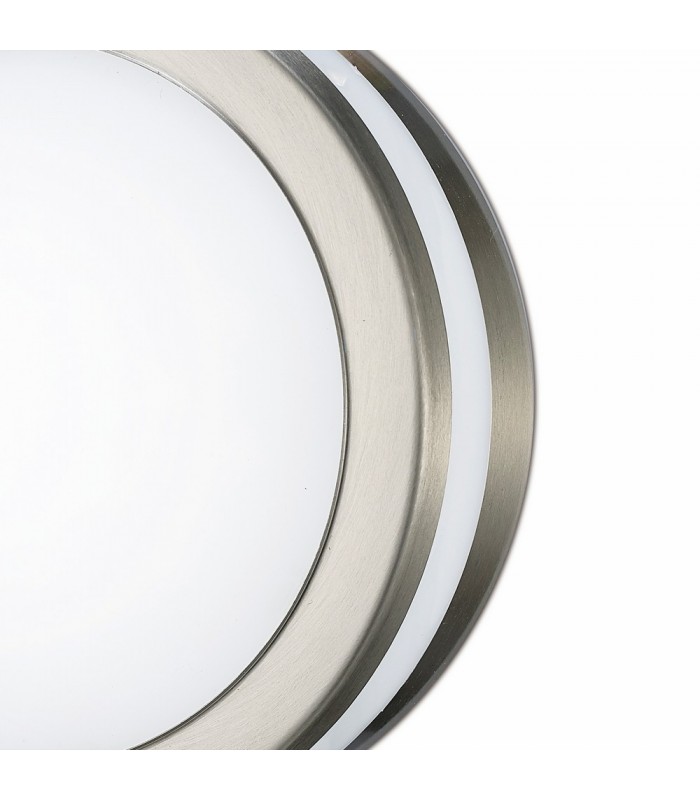 Round LED Flush Ceiling Light, Wall Lamp 2.4W 4000K IP44 Exterior Plain Design Stainless Steel, Opal - 4