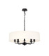 Banyan 5 Light Multi Arm Pendant With 60cm x 15cm Faux Silk Fabric Shade Matt Black/White-1
