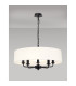 Banyan 5 Light Multi Arm Pendant With 60cm x 15cm Faux Silk Fabric Shade Matt Black/White-2
