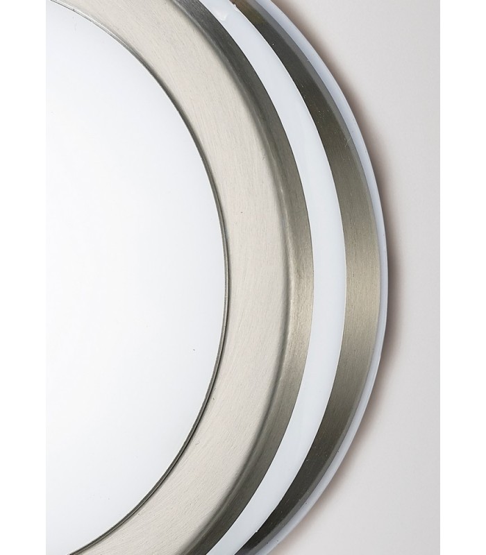 Round LED Flush Ceiling Light, Wall Lamp 2.4W 4000K IP44 Exterior Plain Design Stainless Steel, Opal - 6