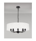 Banyan 5 Light Multi Arm Pendant With 60cm x 15cm Faux Silk Fabric Shade Matt Black/White-11