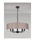 Banyan 5 Light Multi Arm Pendant With 60cm x 15cm Faux Silk Fabric Shade Matt Black/Grey-11