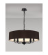 Banyan 5 Light Multi Arm Pendant With 60cm x 15cm Faux Silk Fabric Shade Matt Black/Black-2