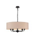 Banyan 5 Light Multi Arm Pendant With 60cm x 15cm Dual Faux Silk Fabric Shade Matt Black/Nude Beige-1