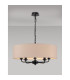 Banyan 5 Light Multi Arm Pendant With 60cm x 15cm Dual Faux Silk Fabric Shade Matt Black/Nude Beige-2