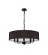 Banyan 5 Light Multi Arm Pendant With 60cm x 15cm Faux Silk Fabric Shade Matt Black/Black-4