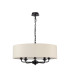 Banyan 5 Light Multi Arm Pendant With 60cm x 15cm Faux Silk Fabric Shade Matt Black/Ivory Pearl-4