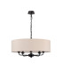 Banyan 5 Light Multi Arm Pendant With 60cm x 15cm Dual Faux Silk Fabric Shade Matt Black/Nude Beige-4