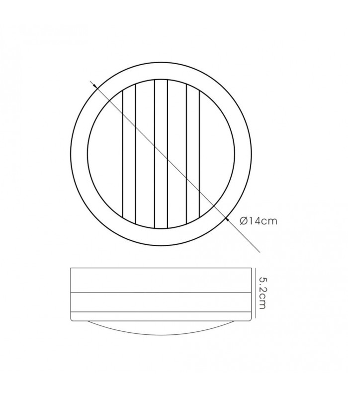 Round LED Flush Ceiling Light, Wall Lamp 2.4W IP44 Exterior Louvre Design Stainless Steel, Opal - 3