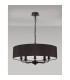 Banyan 5 Light Multi Arm Pendant With 60cm x 15cm Faux Silk Fabric Shade Matt Black/Black-11