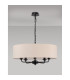 Banyan 5 Light Multi Arm Pendant With 60cm x 15cm Dual Faux Silk Fabric Shade Matt Black/Nude Beige-11