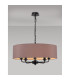 Banyan 5 Light Multi Arm Pendant With 60cm x 15cm Dual Faux Silk Fabric Shade Matt Black/Taupe-2