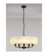 Banyan 5 Light Multi Arm Pendant With 60cm x 15cm Organza Shade Matt Black/Cream-2