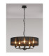 Banyan 5 Light Multi Arm Pendant With 60cm x 15cm Organza Shade Matt Black/Black-2
