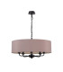 Banyan 5 Light Multi Arm Pendant With 60cm x 15cm Dual Faux Silk Fabric Shade Matt Black/Taupe-4