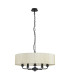 Banyan 5 Light Multi Arm Pendant With 60cm x 15cm Organza Shade Matt Black/Cream-4