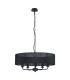 Banyan 5 Light Multi Arm Pendant With 60cm x 15cm Organza Shade Matt Black/Black-4