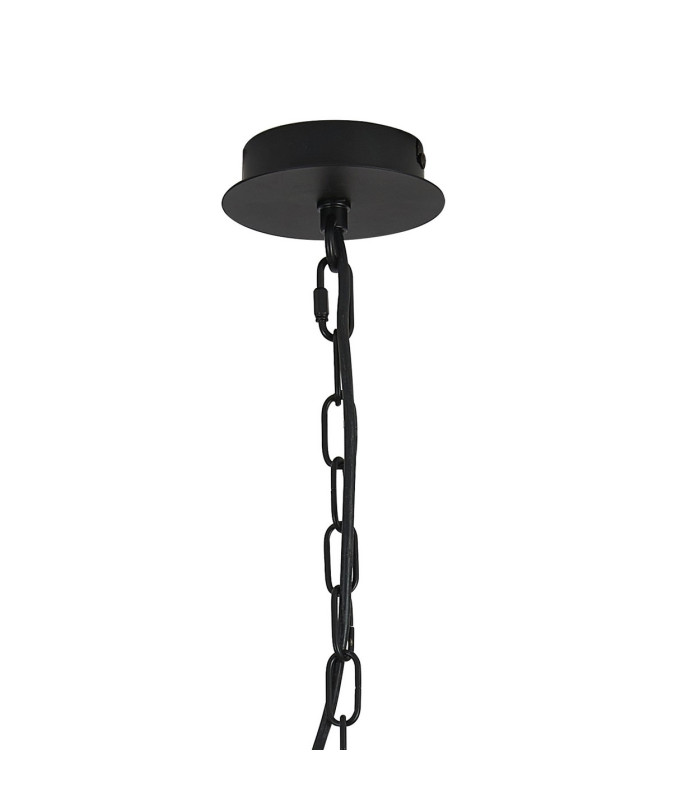 Banyan 5 Light Multi Arm Pendant With 60cm x 15cm Organza Shade Matt Black/Cream-5