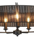 Banyan 5 Light Multi Arm Pendant With 60cm x 15cm Organza Shade Matt Black/Black-6
