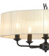 Banyan 5 Light Multi Arm Pendant With 60cm x 15cm Organza Shade Matt Black/Cream-7