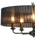 Banyan 5 Light Multi Arm Pendant With 60cm x 15cm Organza Shade Matt Black/Black-7