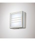Square LED Flush Ceiling Light, Wall Lamp 2.4W IP44 Exterior Louvre Design Stainless Steel, Opal - 2