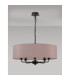 Banyan 5 Light Multi Arm Pendant With 60cm x 15cm Dual Faux Silk Fabric Shade Matt Black/Taupe-11