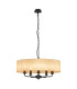 Banyan 5 Light Multi Arm Pendant With 60cm x 15cm Organza Shade Matt Black/Soft Bronze-1