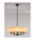 Banyan 5 Light Multi Arm Pendant With 60cm x 15cm Organza Shade Matt Black/Soft Bronze-2