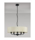Banyan 5 Light Multi Arm Pendant With 60cm x 15cm Organza Shade Matt Black/Cream-14