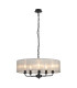 Banyan 5 Light Multi Arm Pendant With 60cm x 15cm Organza Shade Matt Black/Grey-1