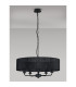 Banyan 5 Light Multi Arm Pendant With 60cm x 15cm Organza Shade Matt Black/Black-14