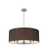 Banyan 5 Light Multi Arm Pendant E14 Polished Chrome With 60cm x 22cm Faux Silk Shade Black/White Laminate-1