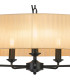 Banyan 5 Light Multi Arm Pendant With 60cm x 15cm Organza Shade Matt Black/Soft Bronze-6