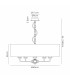 Banyan 5 Light Multi Arm Pendant With 60cm x 15cm Organza Shade Matt Black/Grey-3