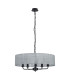 Banyan 5 Light Multi Arm Pendant With 60cm x 15cm Organza Shade Matt Black/Grey-4