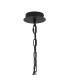 Banyan 5 Light Multi Arm Pendant With 60cm x 15cm Organza Shade Matt Black/Grey-5