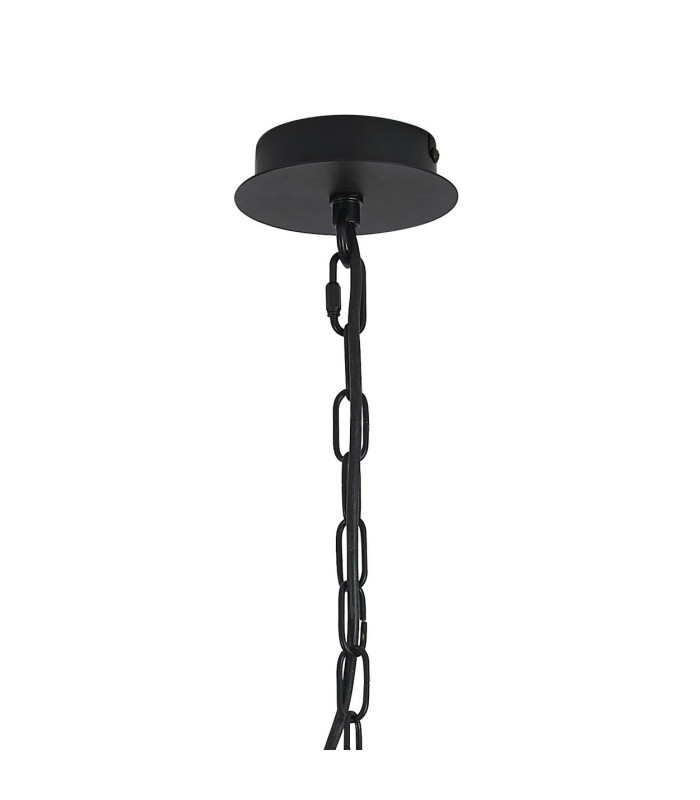 Banyan 5 Light Multi Arm Pendant With 60cm x 15cm Organza Shade Matt Black/Grey-5