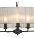 Banyan 5 Light Multi Arm Pendant With 60cm x 15cm Organza Shade Matt Black/Grey-6
