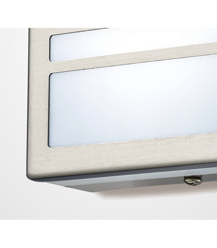 Square LED Flush Ceiling Light, Wall Lamp 2.4W IP44 Exterior Louvre Design Stainless Steel, Opal - 5