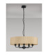 Banyan 5 Light Multi Arm Pendant With 60cm x 15cm Organza Shade Matt Black/Soft Bronze-14