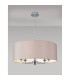 Banyan 5 Light Multi Arm Pendant E14 Polished Chrome With 60cm x 22cm Faux Silk Shade Grey/White Laminate-2