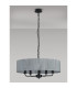Banyan 5 Light Multi Arm Pendant With 60cm x 15cm Organza Shade Matt Black/Grey-14